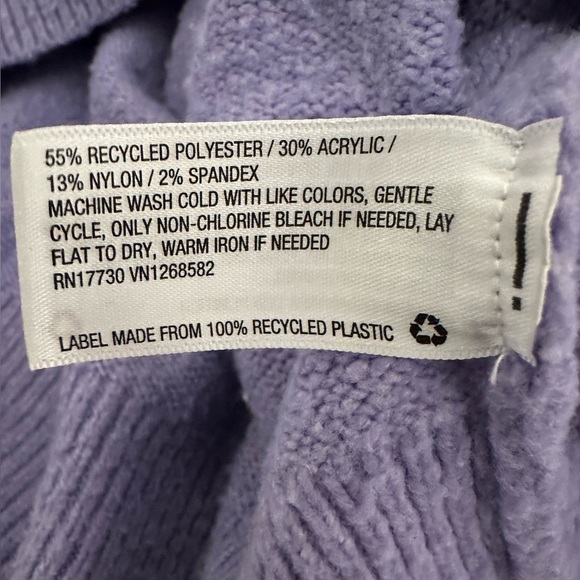 Wild Fable Purple Cable Knit Cropped Turtleneck Sweater, Women’s Size Medium - Picture 10 of 11